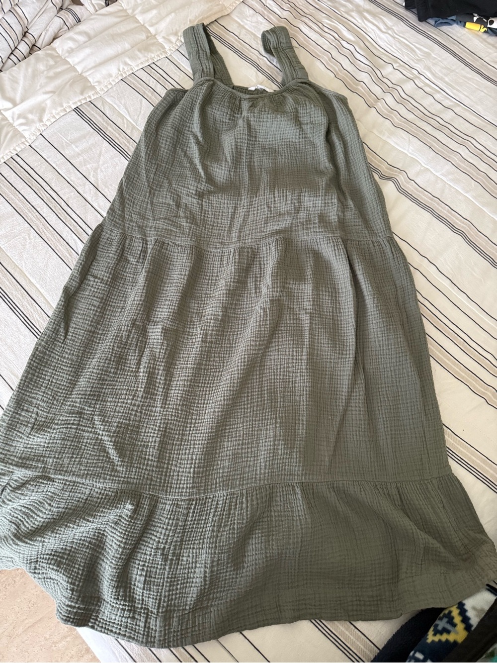 BB Dakota by Steve Madden sage Green Cotton Gauze Tiered Maxi Dress